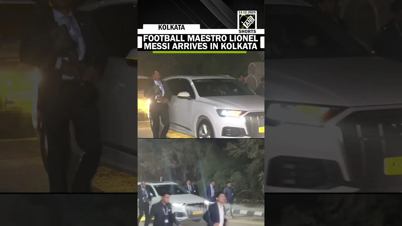 Le footballeur argentin Lionel Messi arrive à Calcutta, prêt à lancer sa tournée GOAT India 2025