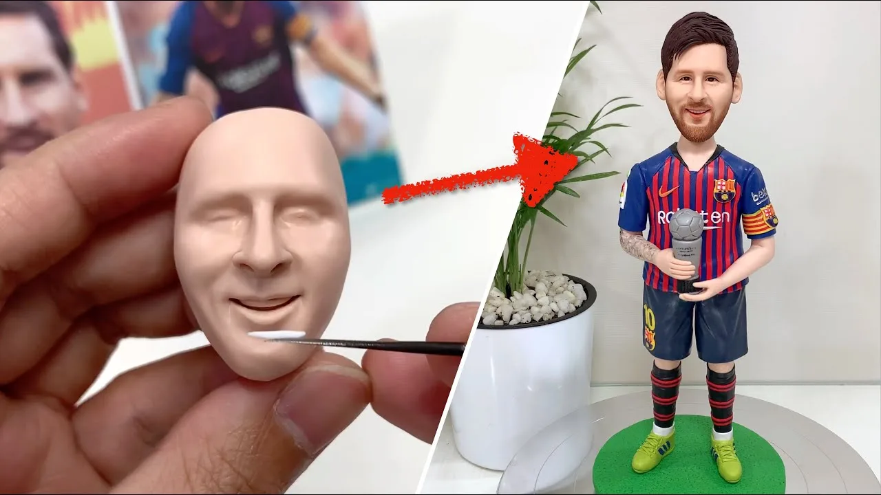 Clay Sculpture: Lionel Messi, the full figure sculpturing