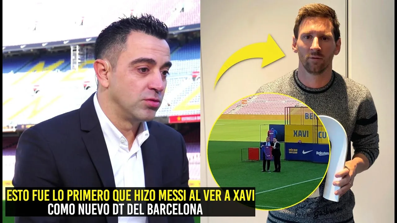 MIRA LO PRIMERO QUE HIZO MESSI AL VER A XAVI COMO DT DEL