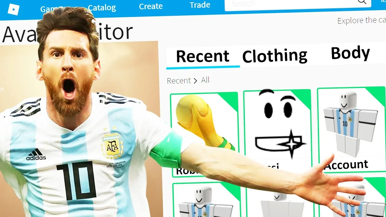 MAKING LIONEL MESSI a ROBLOX ACCOUNT