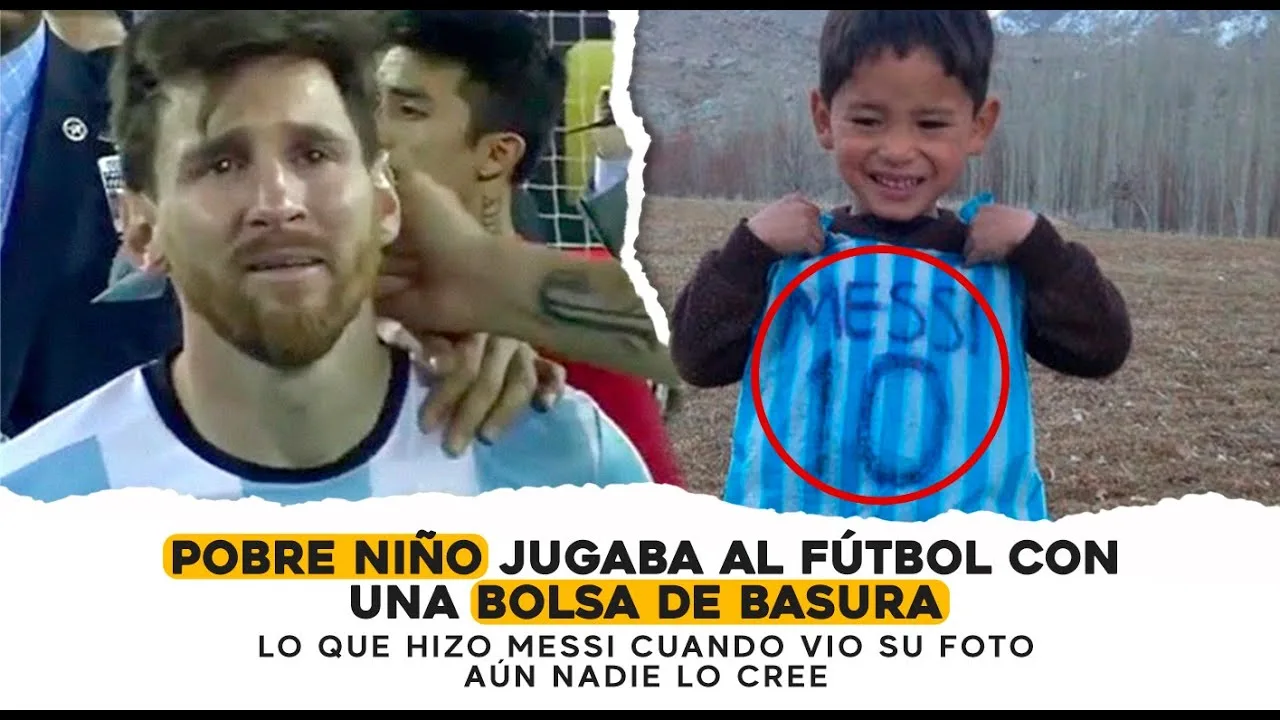 Pobre niño | Jugaba al fútbol con bolsa de basura | Messi