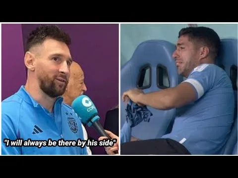 Lionel Messi's reaction when Luis Suarez was mocked for