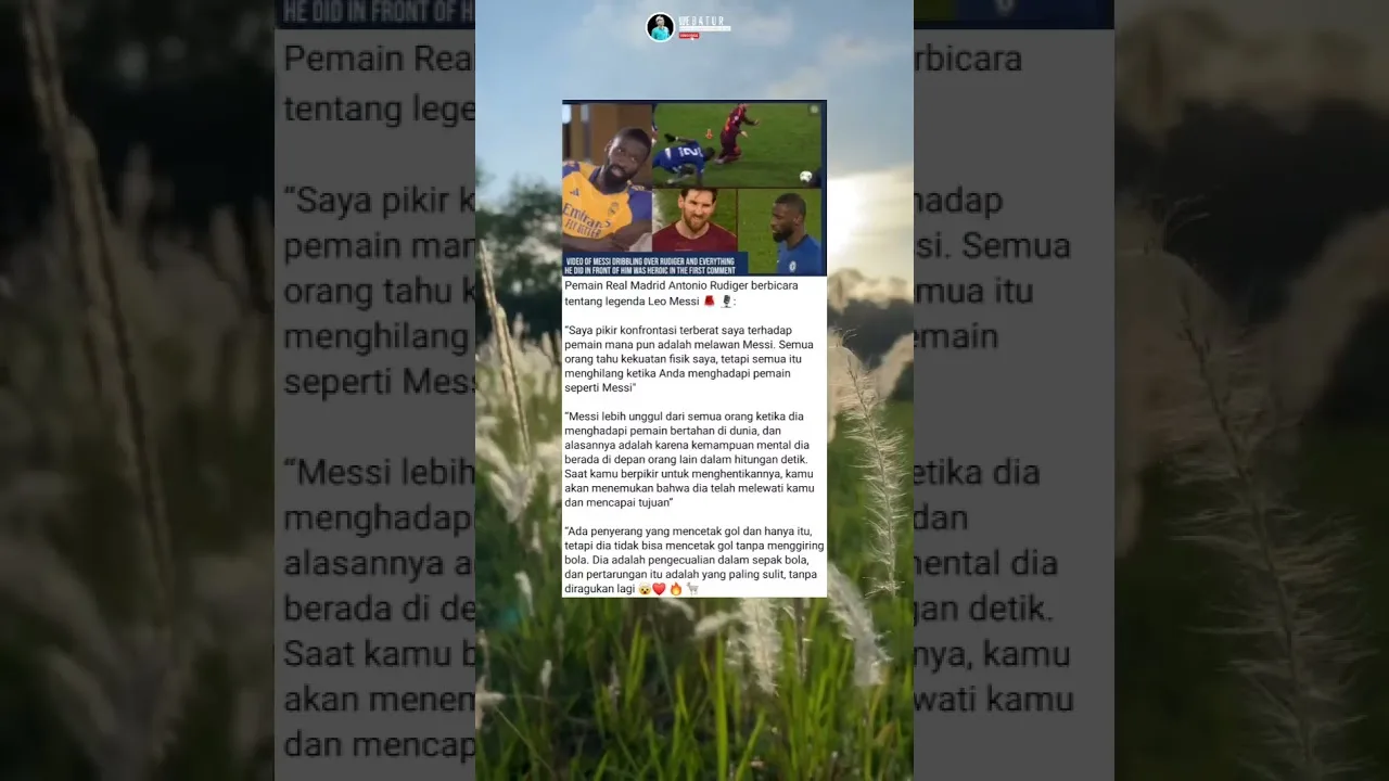 Rudiger bicara tentang legenda Leo Messi #footballnews #football #kabarbola #beritabola #messi