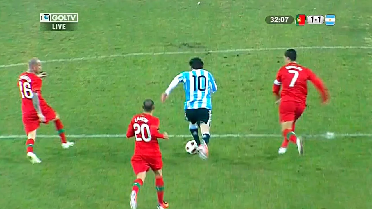Lionel Messi vs Portugal (Friendly) 2010-11 English