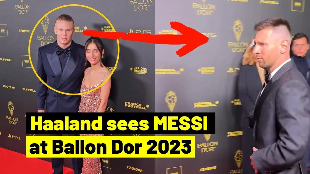When Haaland and Mbappe see Messi at Ballon D’or 2023