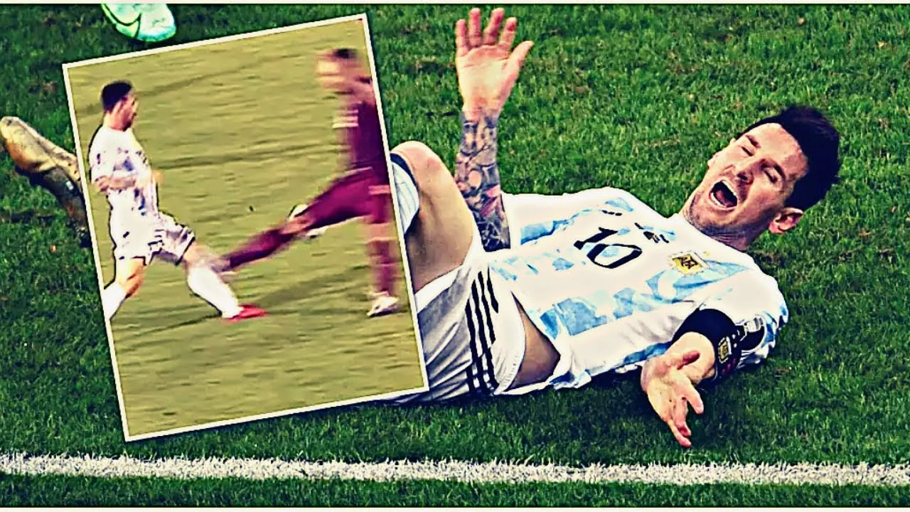 Brutal Tackle On Lionel Messi Vs Venezuela| Luckily He