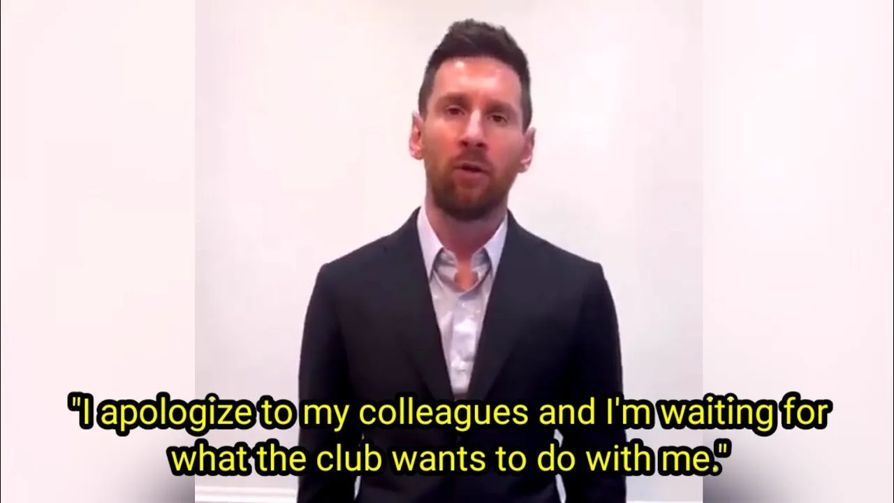 Eng Sub – Full Video of Lionel Messi apologizing to PSG for