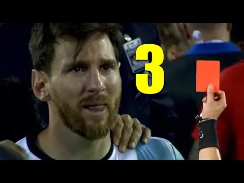 Lionel Messi: All 3 RED CARDS In Career
