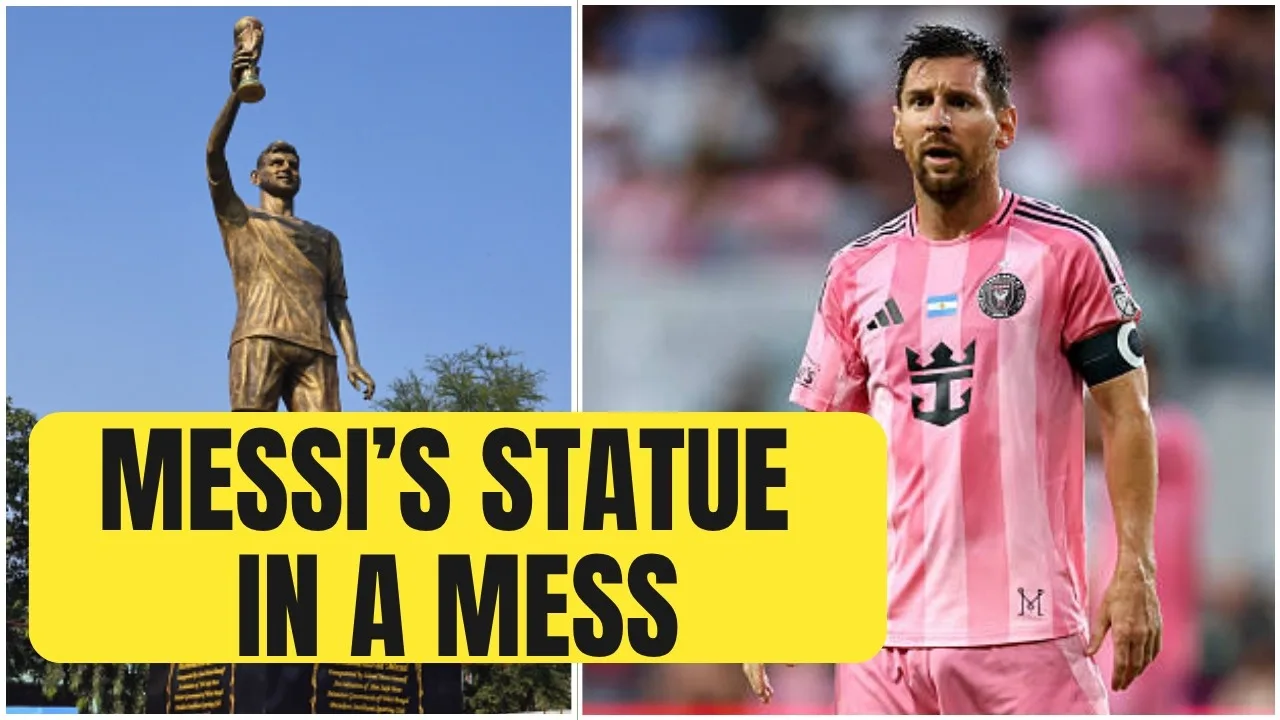 La statue de 70 pieds de haut de Leo Messi « se balance » à cause de vents violents, six mois seulement après son dévoilement