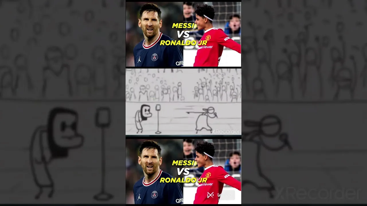 Lionel Messi vs Ronaldo Jr ||FOOTBALL Battles #shorts #short