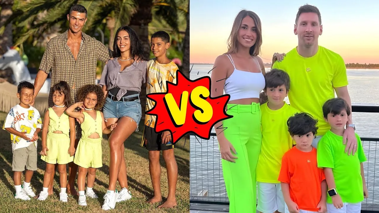 Famille Cristiano Ronaldo VS Famille Lionel Messi (vrai nom et âge) 2024