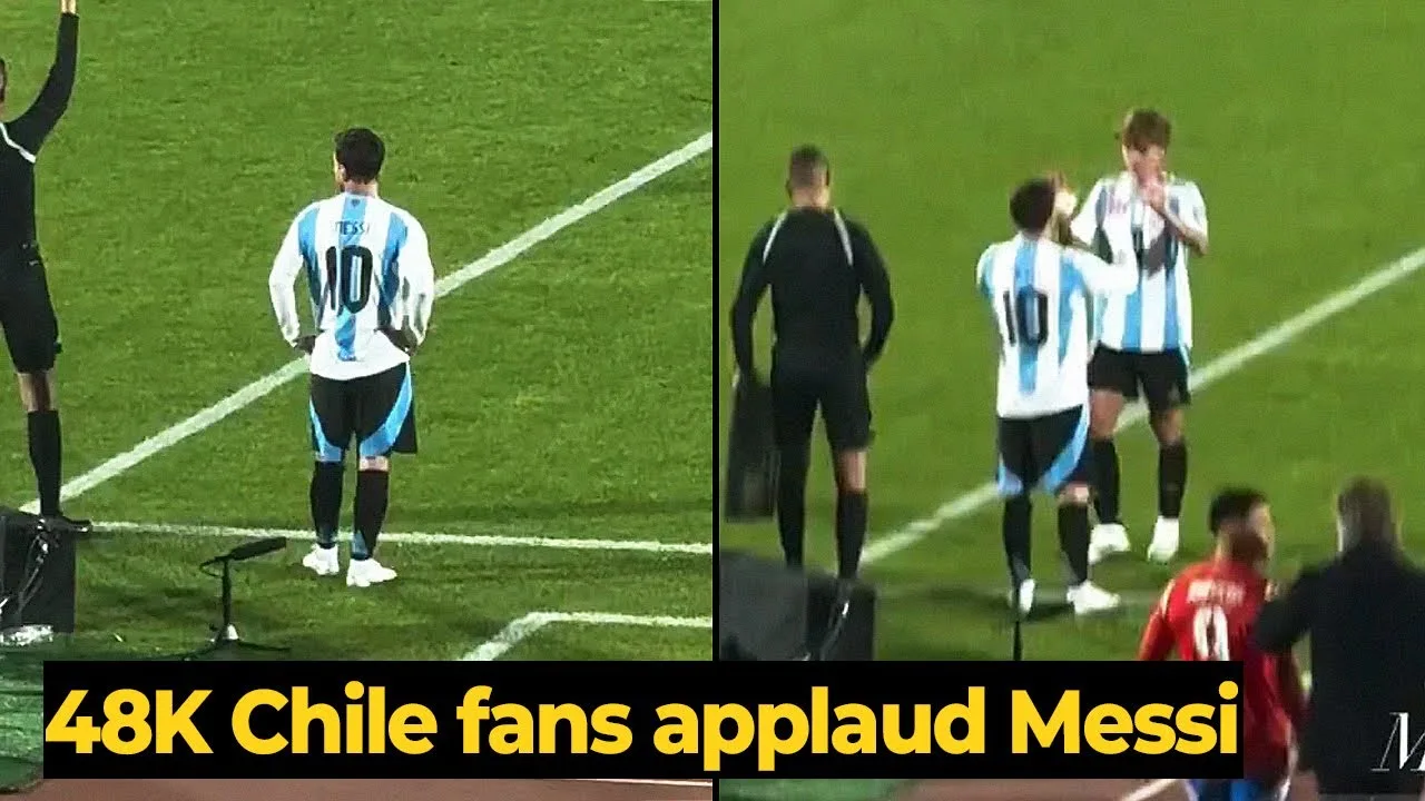 Les fans du Chili du moment 48K ont applaudi Messi quand il est venu à son premier match pour l’Argentine en 2025