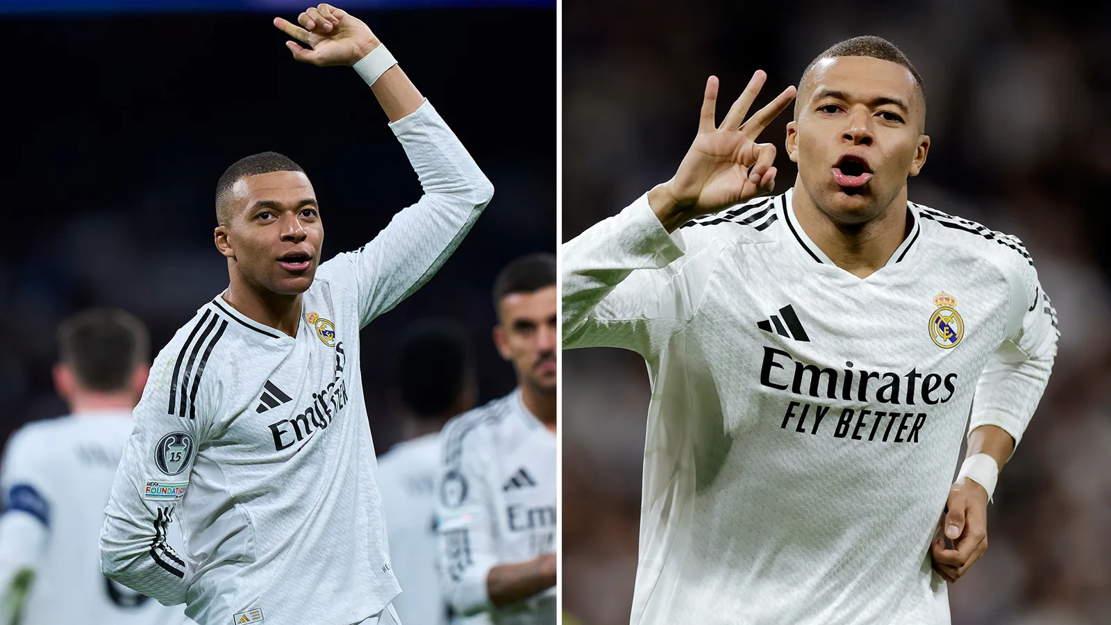 Kylian Mbappe copie à la fois les célébrations de Cristiano Ronaldo et Lionel Messi après le triplé du Real Madrid Star vs Man City