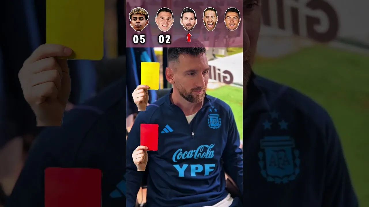 Lamine Yamah, Martinez, Leo Messi,  Ramos, and Cristiano Ronaldo 🤯 Yellow card 🟨 and Red card ♦️