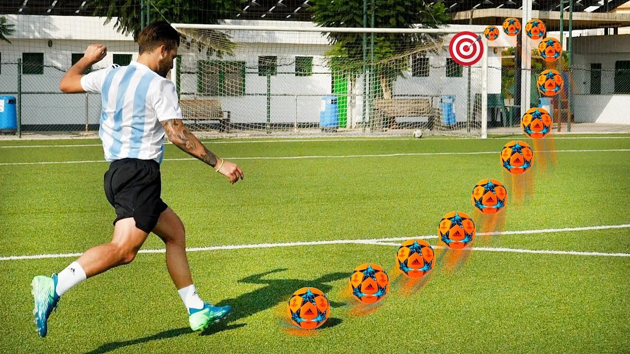 COMO PATEAR FALTAS como LIONEL MESSI con CURVA y POTENCIA