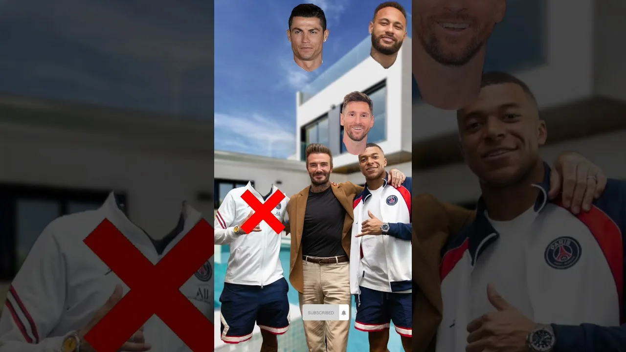 Neymar Jr with David Beckham & Mbappé | Ronaldo, Leo Messi,