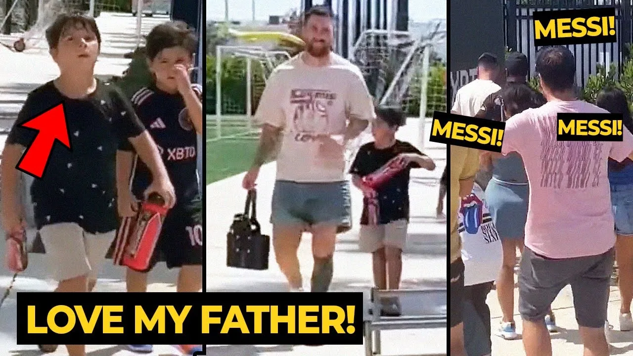 Leo Messi is enjoying his time with his son at the Inter