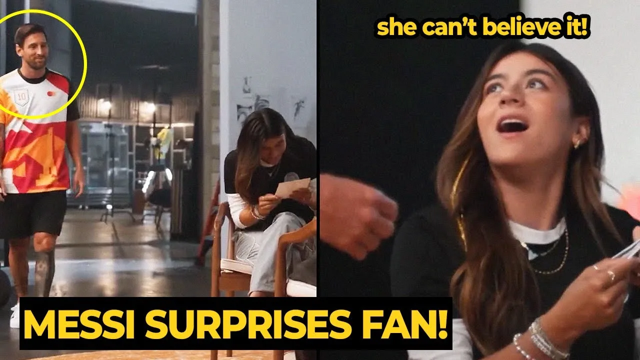 Messi surprend une belle fan colombienne lors d’un tournage publicitaire en coulisses