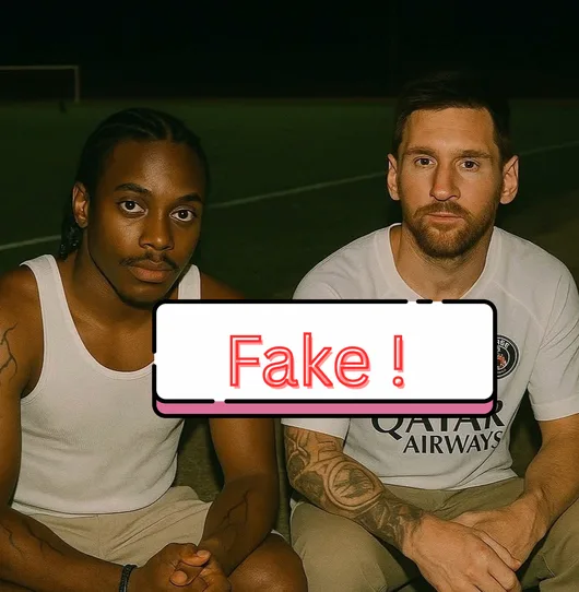 Photo virale de la Sierra Leonean Tiktoker avec Lionel Messi, généré par Al