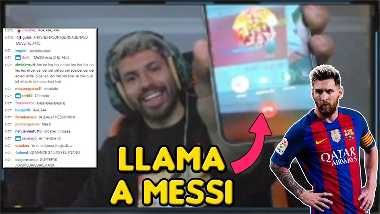 KUN AGÜERO LLAMA A MESSI EN DIRECTO