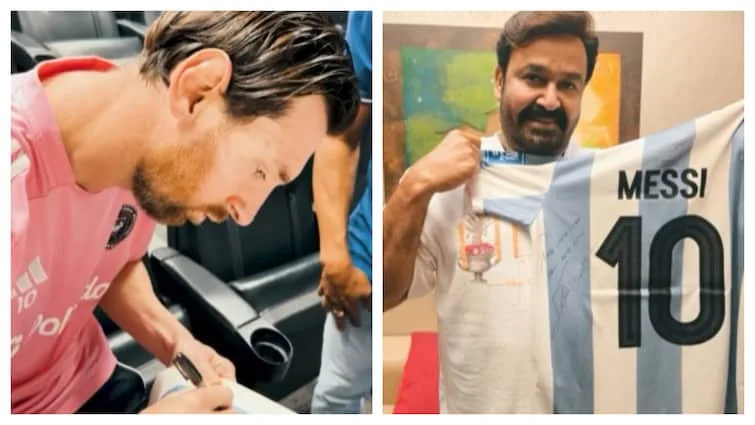 Mohanlal est signé Jersey de Lionel Messi, l’appelle un moment qu’il n’oubliera jamais. Montre