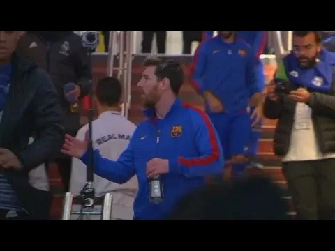 Ronaldo and Messi greet each other before El Classico 2016