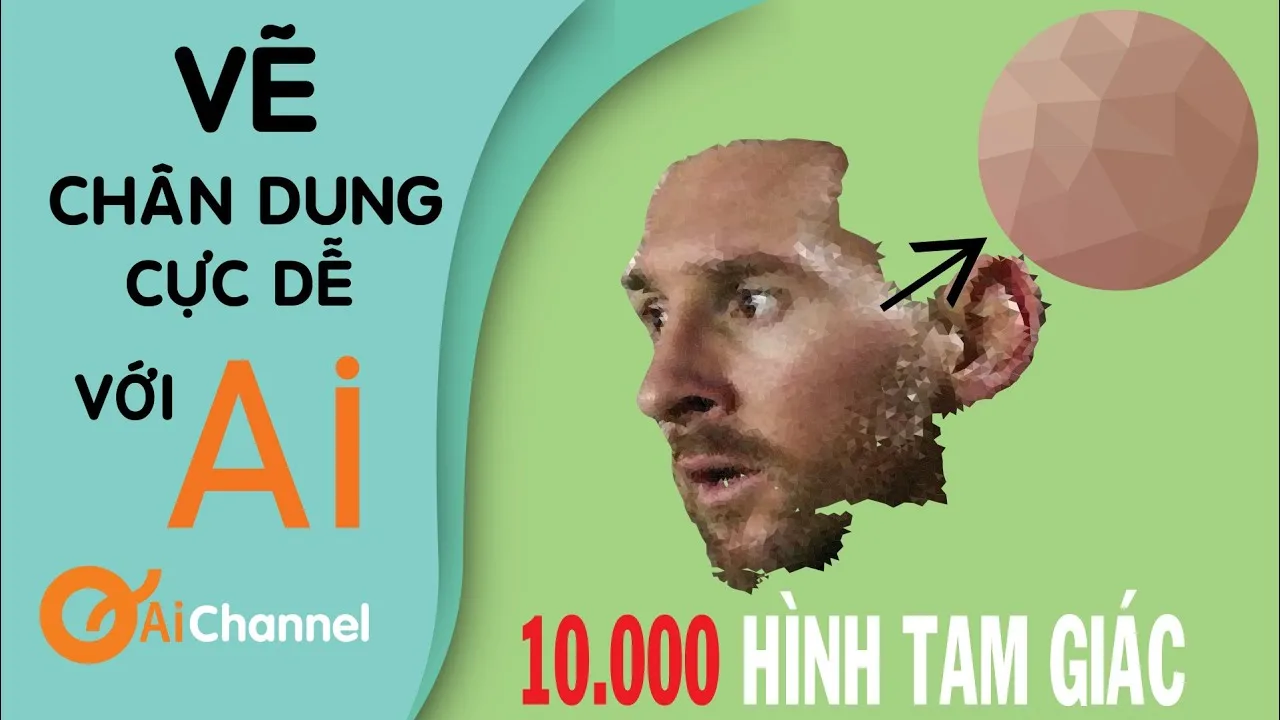 VẼ CHÂN DUNG LEO MESSI TỪ 10.000 HÌNH TAM GIÁC TRONG