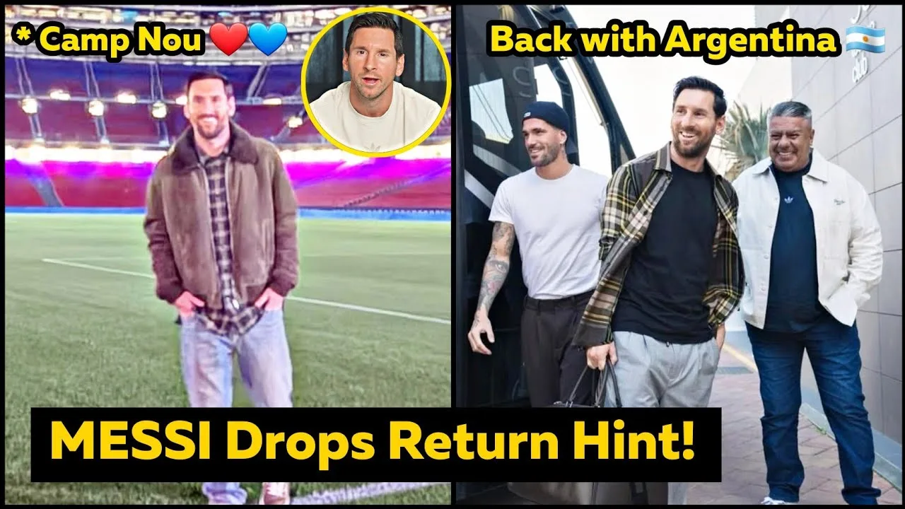 Messi SURPRISES Barcelona fans with Camp Nou visit and hints return