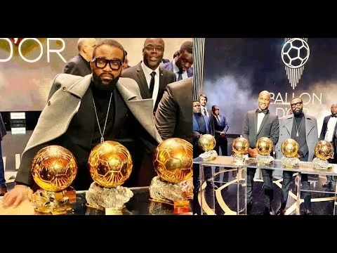 FALLY IPUPA AVEC LES 6 BALLONS D’OR DE LIONEL MESSI