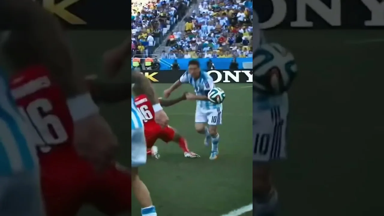 Leo Messi leaving players in his wake. One of football's