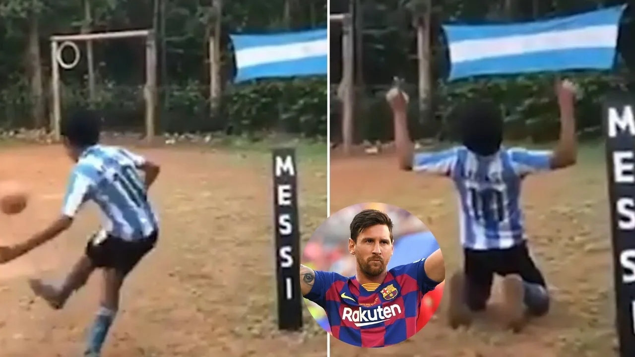 Kerala boy scores Lionel Messi like free kick