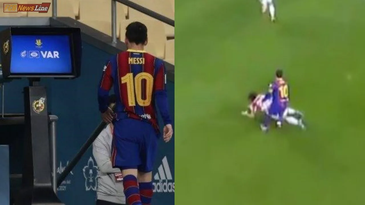 Lionel Messi picks a red card for the first time in his club