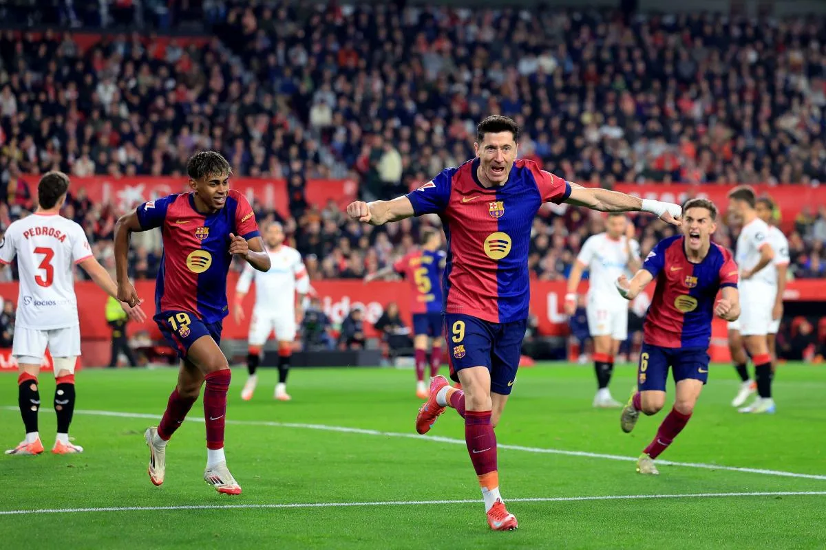 Robert Lewandowski est égal à Lionel Messi Benchmark avec le dernier but de Barcelone contre Séville