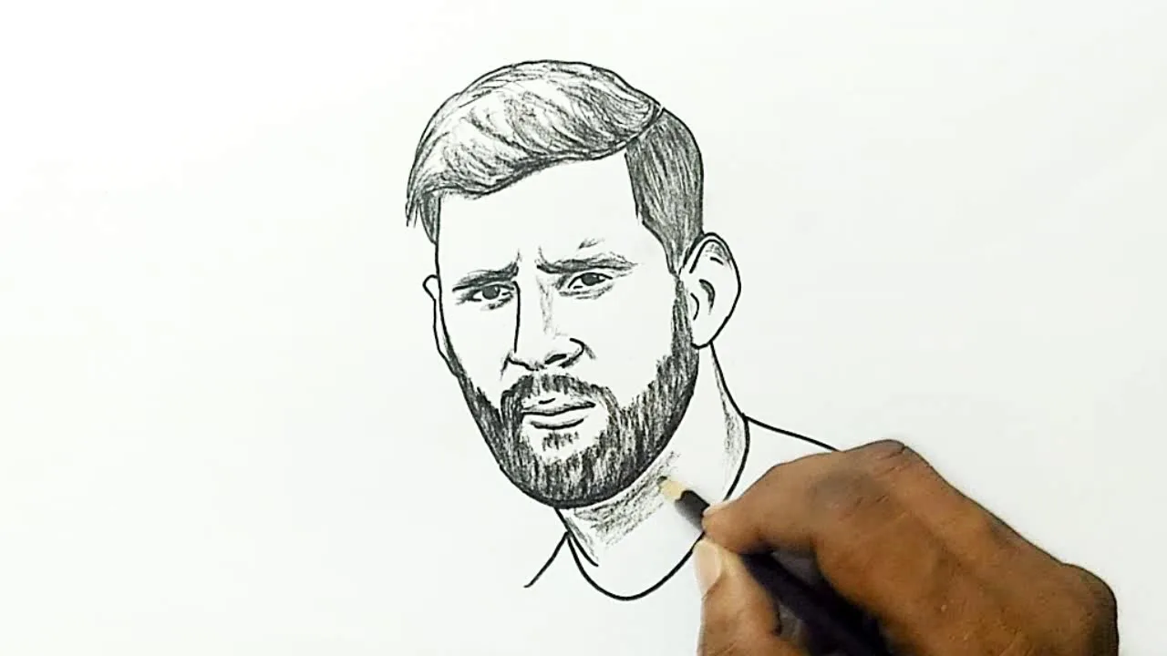 How to Draw Lionel Messi with a Beard