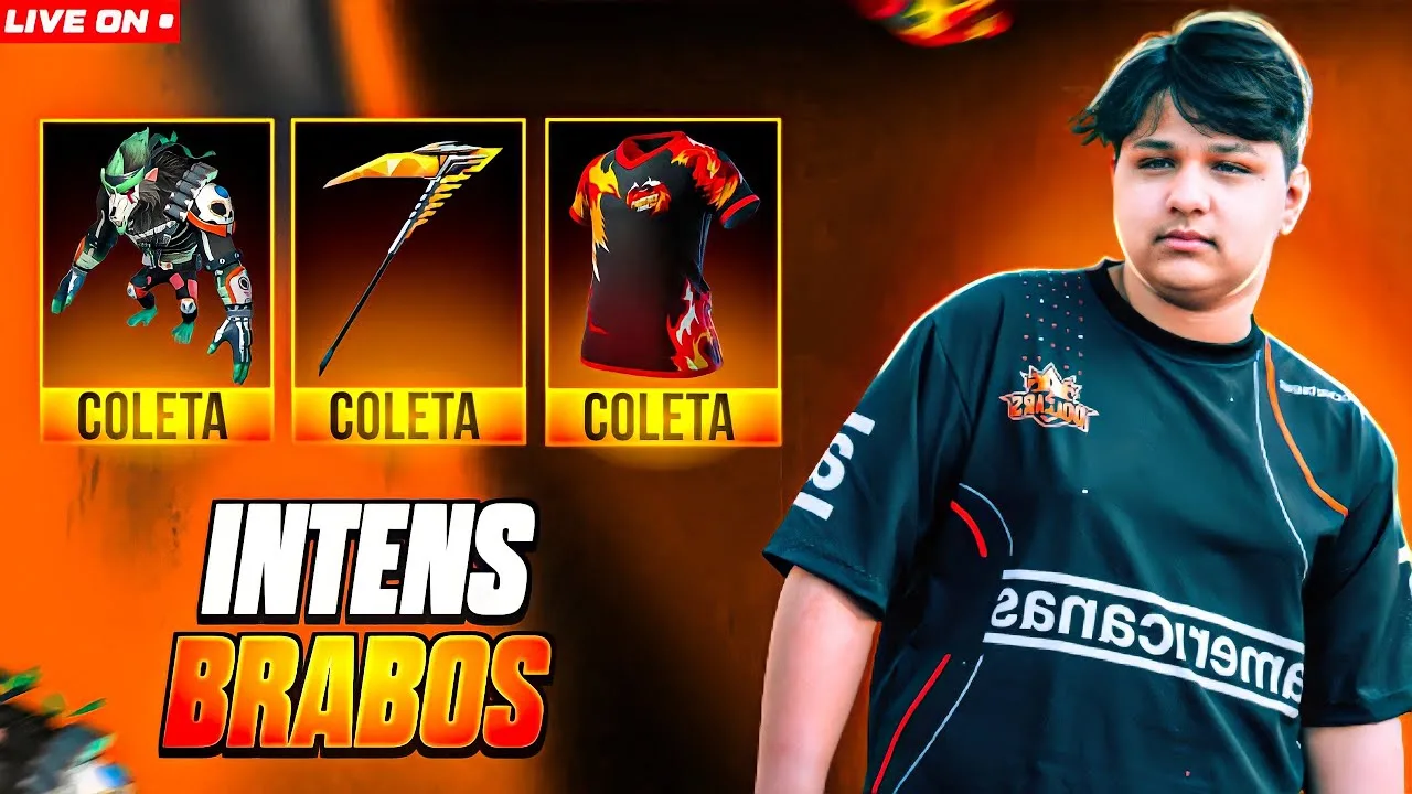 FREE FIRE AO VIVOLEO MESSI TREINANDO NA GH#200K