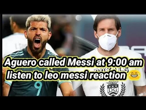 Aguero calls Leo Messi and is joking to him during the