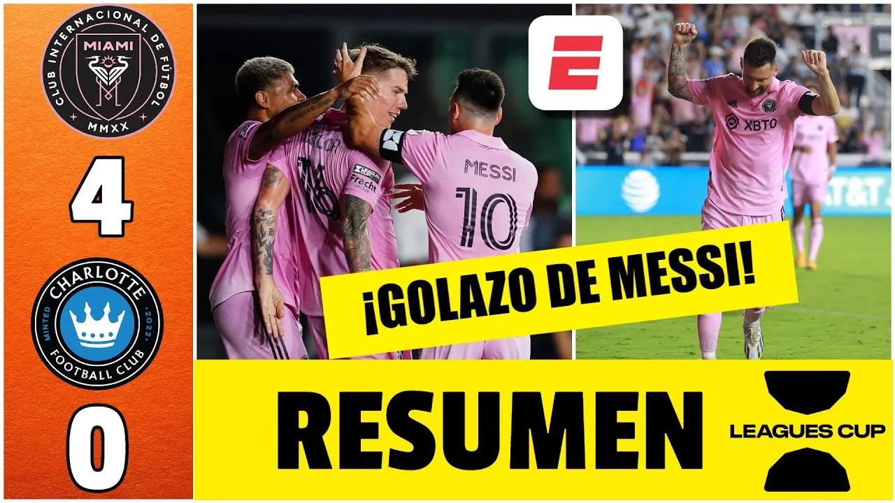 OTRO GOL DE LEO MESSI. GOLEADA INTER MIAMI 4-0 Charlotte FC.