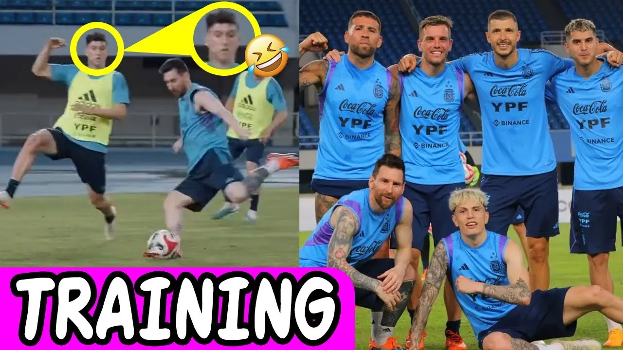 WHAT A SKILL  LEO MESSI TRAINING SESSION WITH ARGENTINA IN