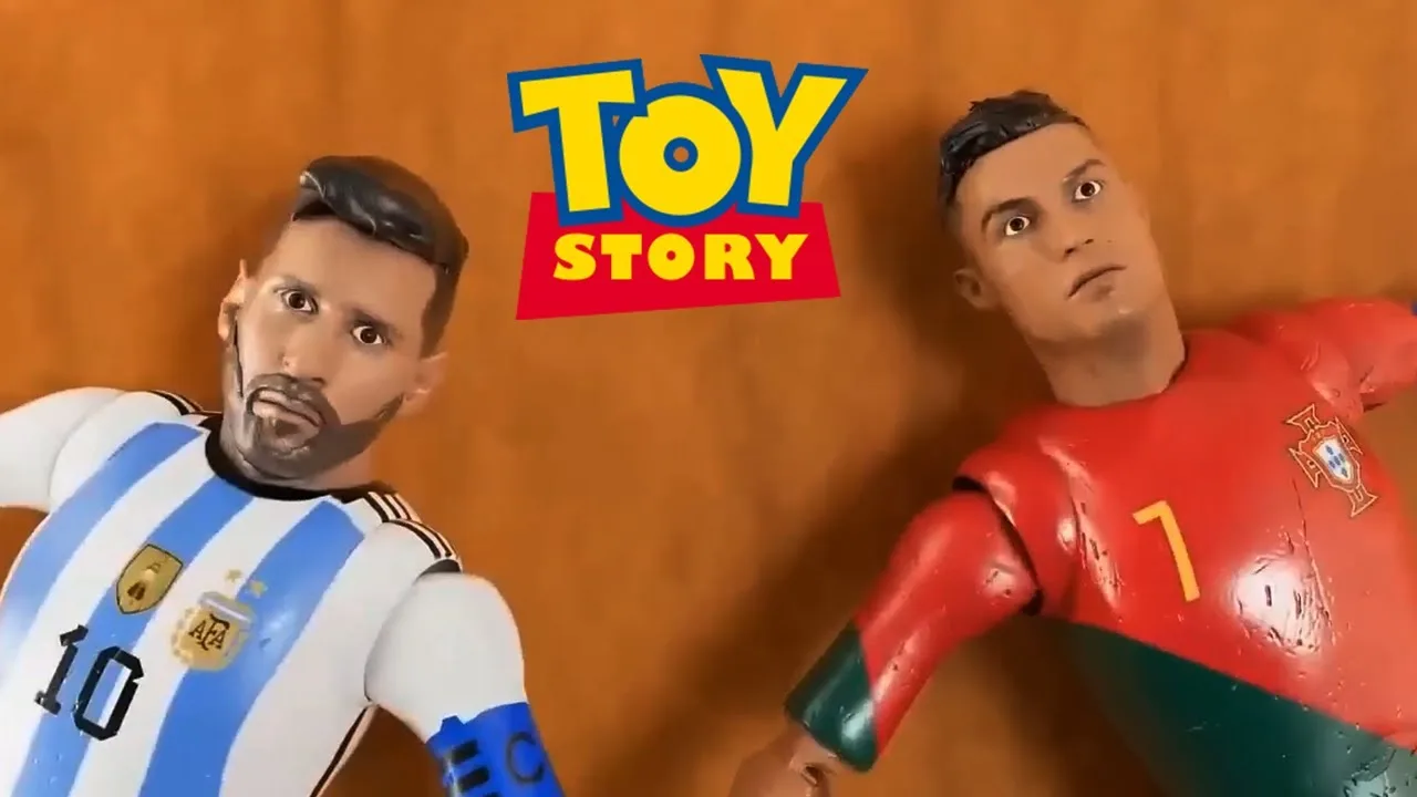 🇦🇷MESSI ET 🇵🇹CRISTIANO RONALDO MUÑECOS TOY STORY⚽️ANIMATION DE JOUETS DE LA COUPE DU MONDE (NOUVELLE VERSION DE LA VIDÉO)