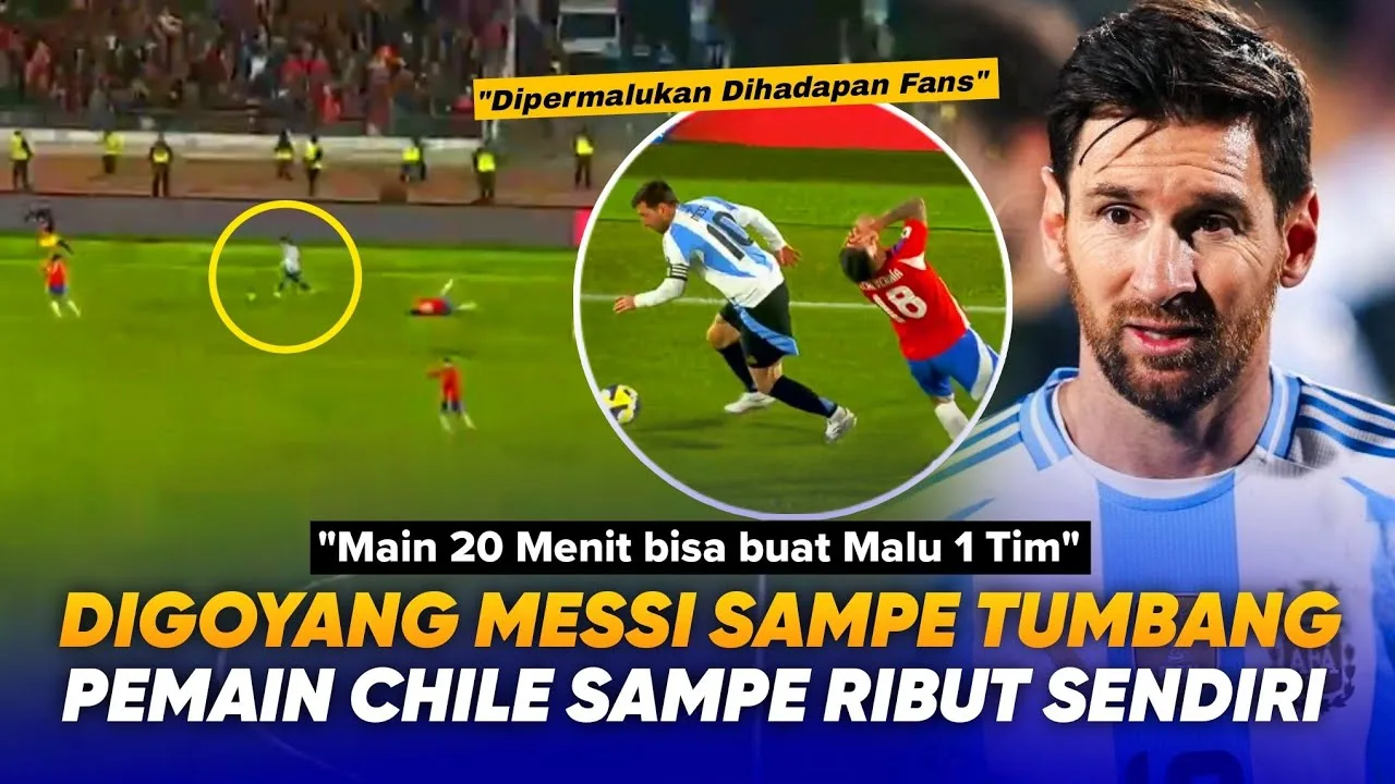 Tombé sur les jambes la pulga !! Akai Crazy Leo Messi jouant seuls aux joueurs du Chili
