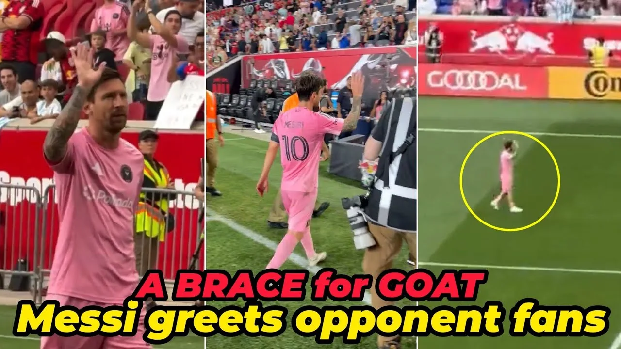 La réaction chaleureuse de Lionel Messi aux fans de New York Red Bull après avoir marqué une attelle contre leur équipe
