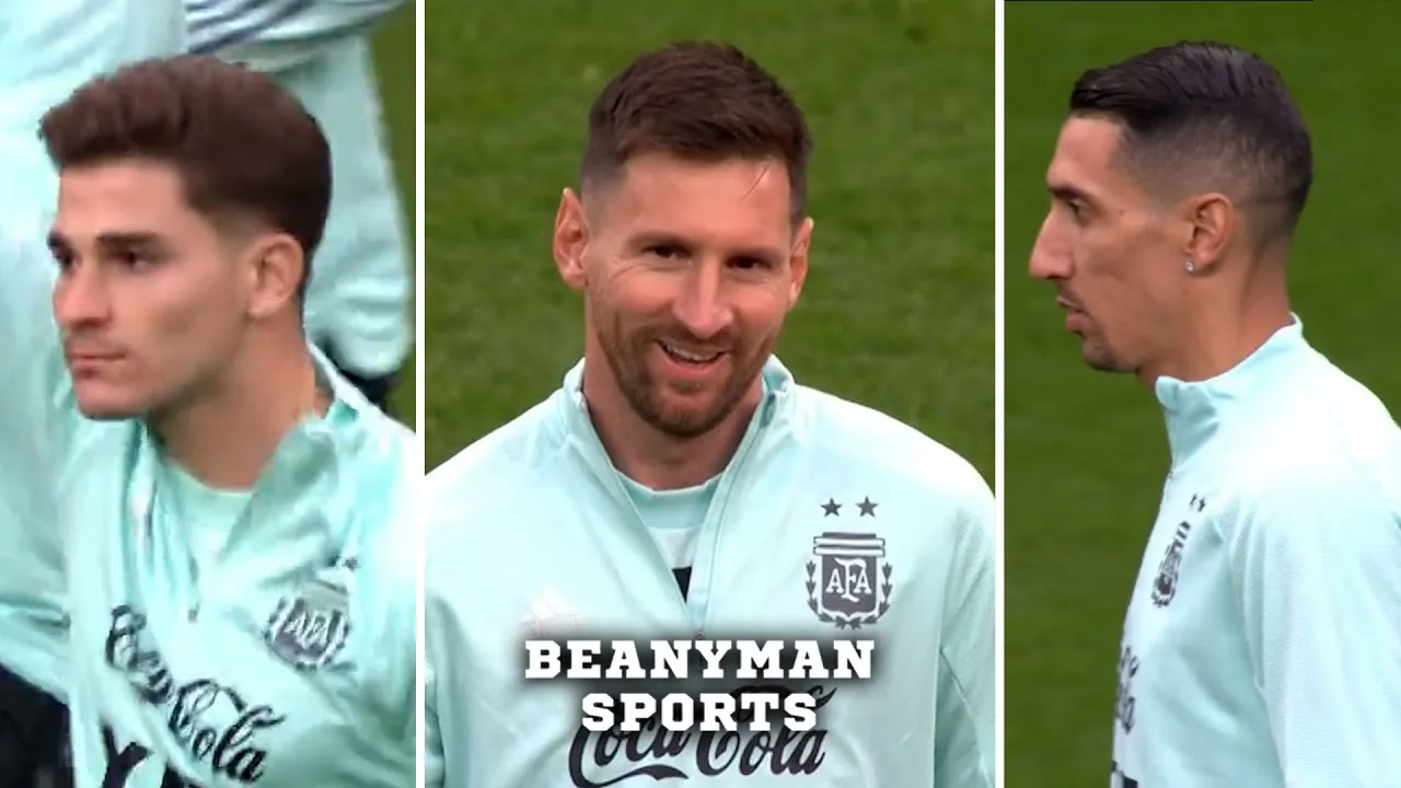 Lionel Messi, Julian Alvarez, Di Maria train with Argentina