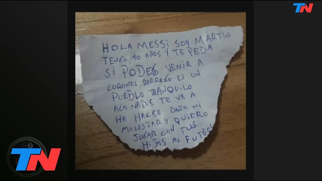 Martín tiene 10 años y le escribió una carta a Lionel Messi: