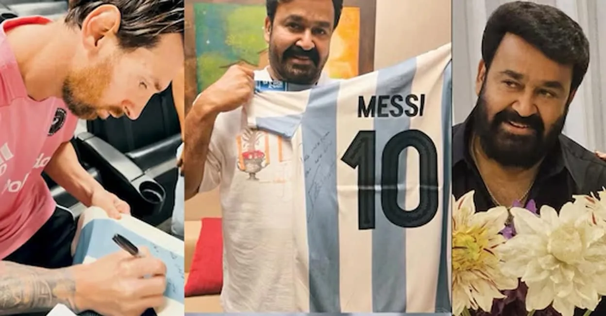 Mon cœur a sauté un battement: Mohanlal en recevant le maillot signé de Lionel Messi