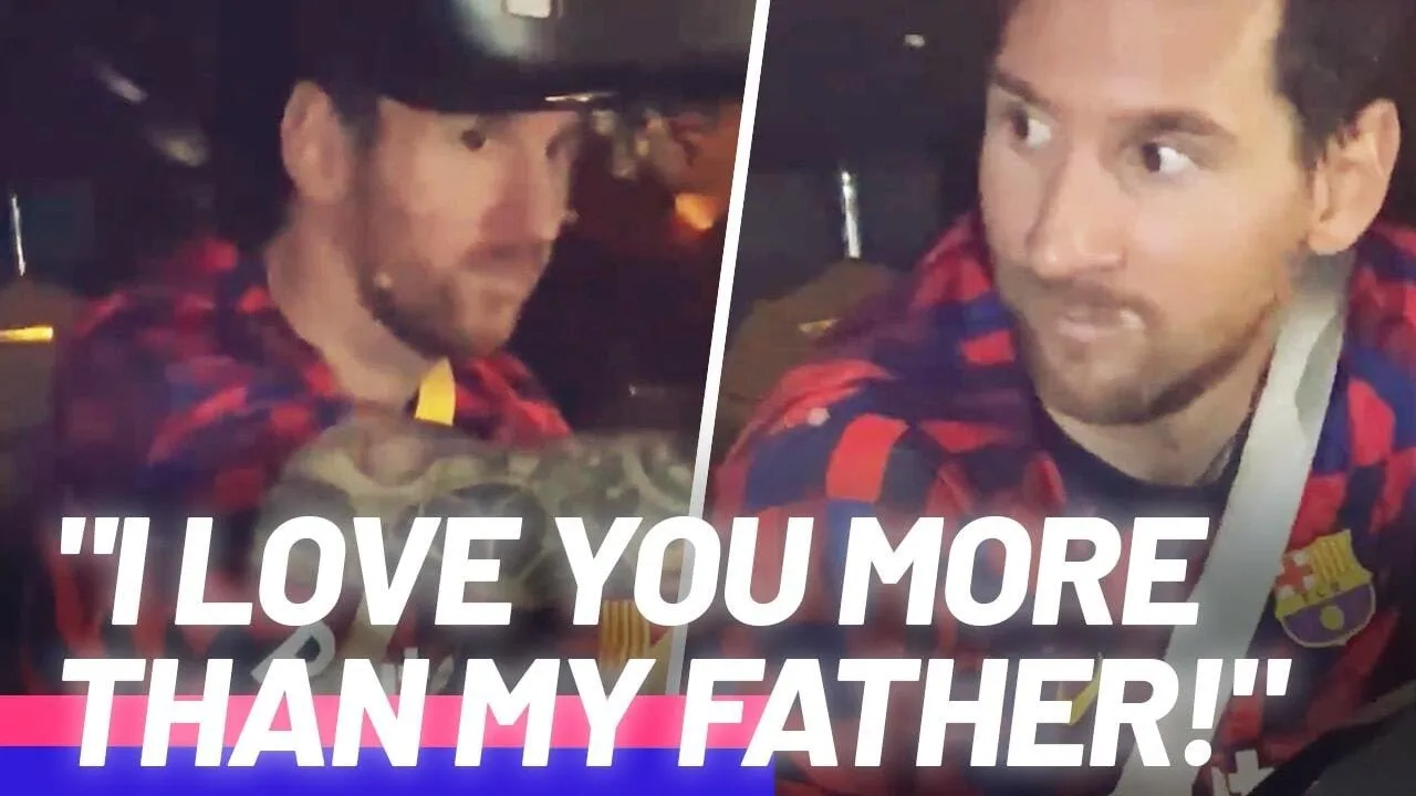 Leo Messi's reaction when a fan says he loves him more
