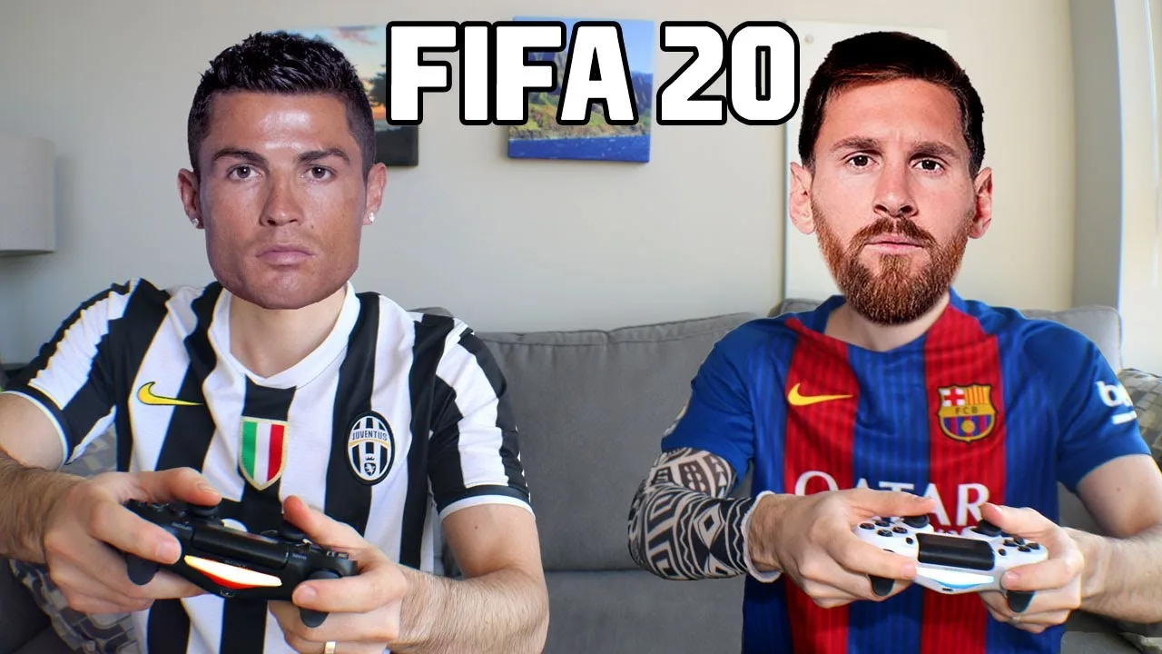 CRISTIANO RONALDO PLAYS FIFA 20 WITH LIONEL MESSI