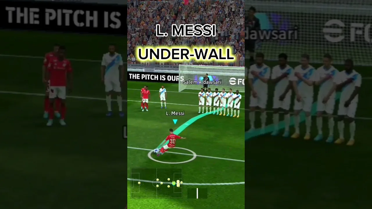 L.Messi Coup franc sous le mur 👿 || coup franc de Léo Messi || #efootball #pesmobile #messi #messiskills