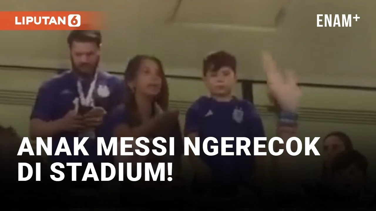 Anak Lionel Messi Lempar Permen ke Fans Argentina di Stadium