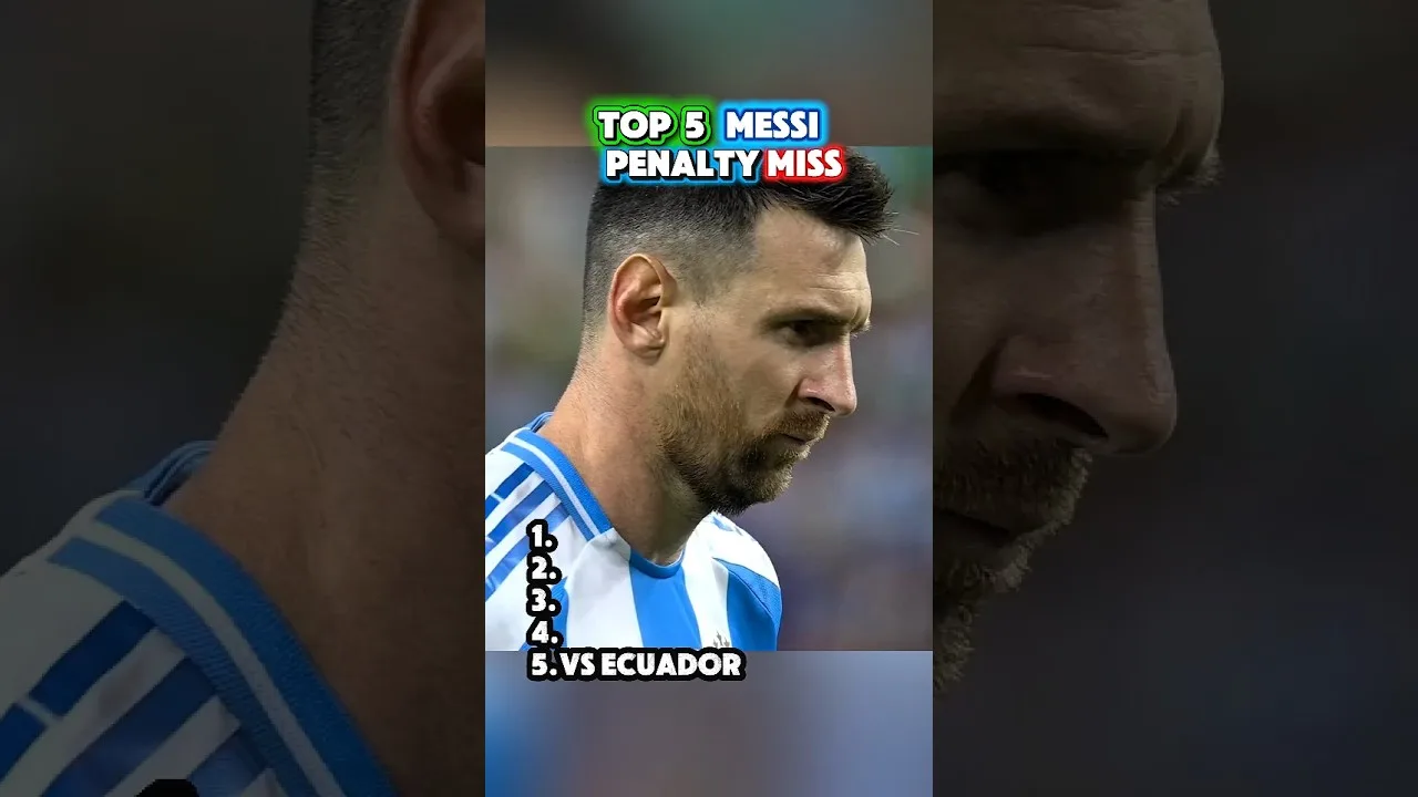 Top 5 des penaltys manqués choquants de Lionel Messi 💔 Moments de football choquants