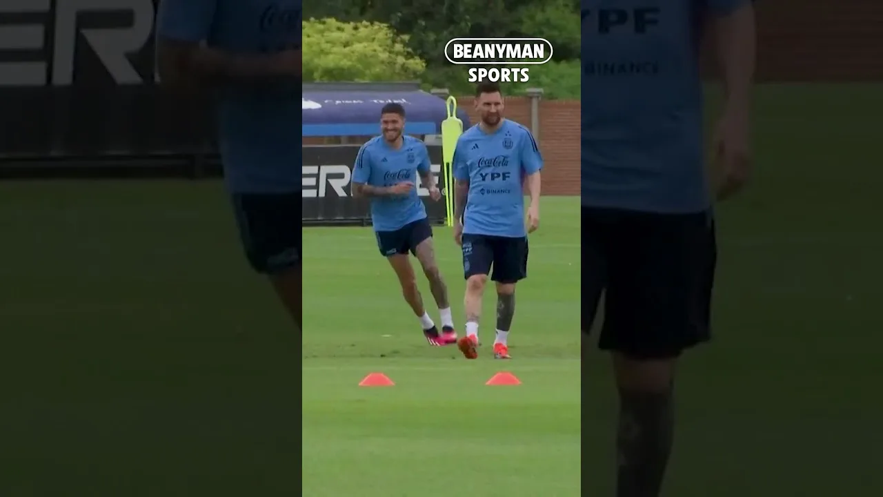 Lionel Messi back training with Argentina after World Cup
